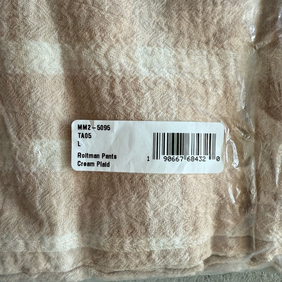 Show Me Your Mumu Palazzo plaid pant tan wide leg high rise waist Large - Picture 6 of 6